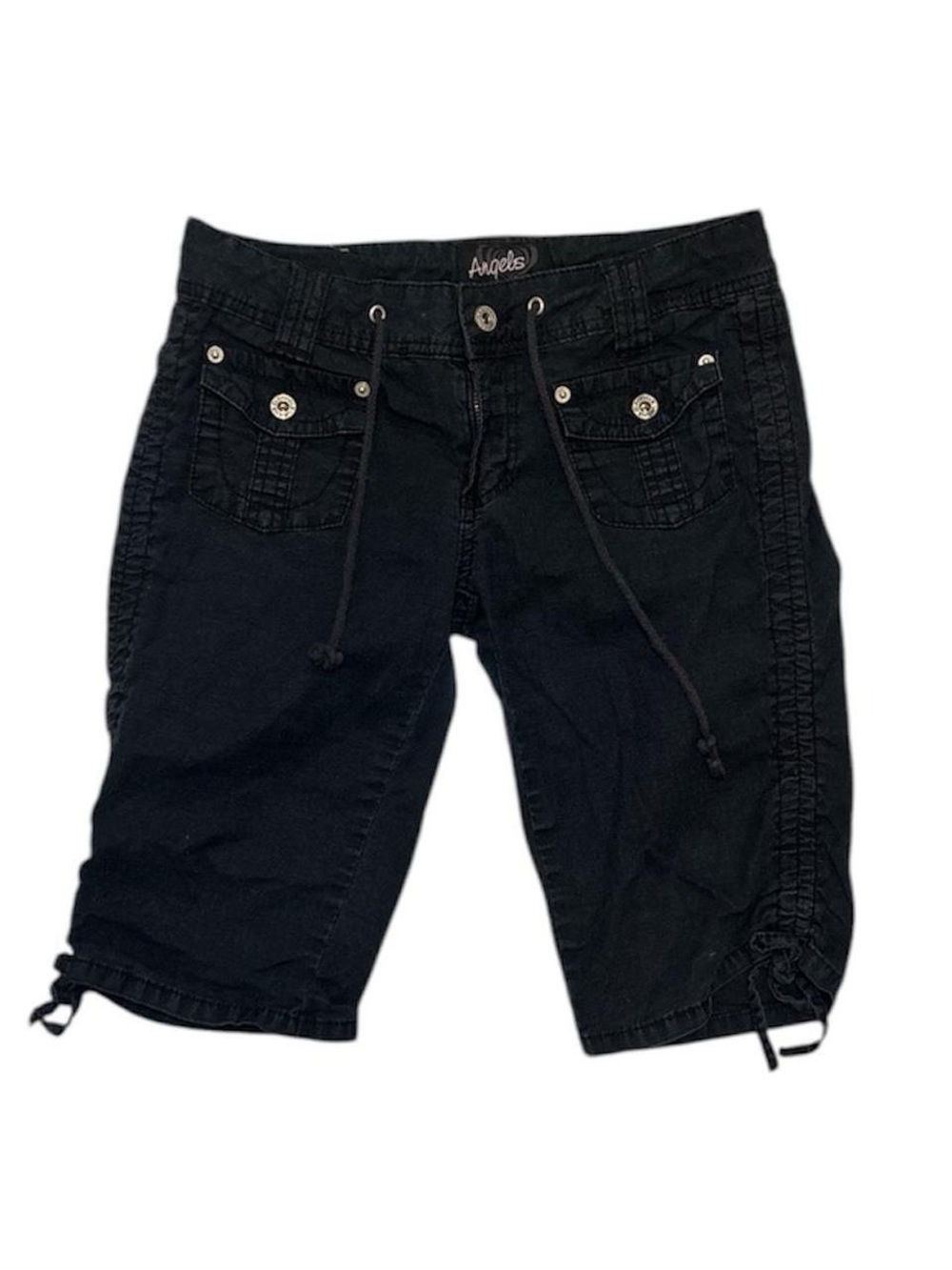 VTG Y2K Black Angels Cargo Bermuda Shorts with Drawstring